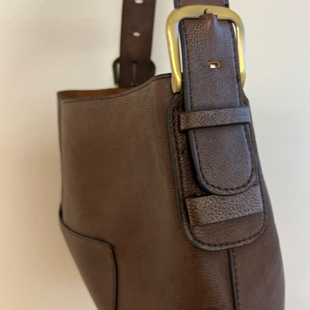 Vegan leather hobo shoulder bag